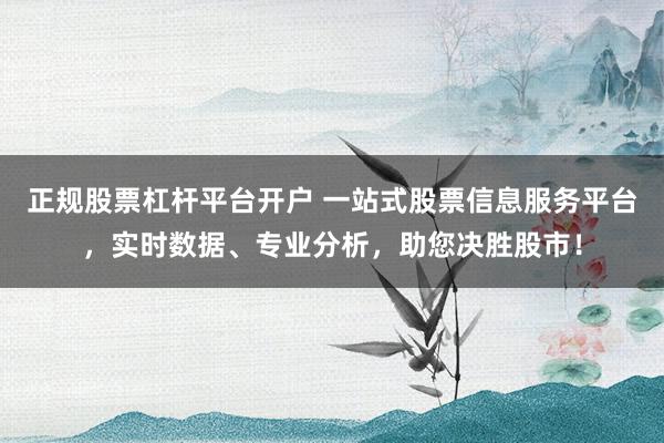 正规股票杠杆平台开户 一站式股票信息服务平台，实时数据、专业分析，助您决胜股市！