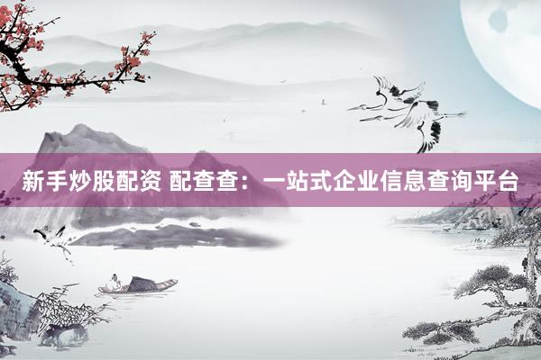 新手炒股配资 配查查：一站式企业信息查询平台