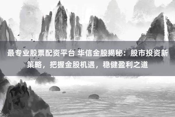 最专业股票配资平台 华信金股揭秘：股市投资新策略，把握金股机遇，稳健盈利之道