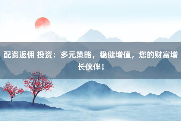 配资返佣 投资：多元策略，稳健增值，您的财富增长伙伴！