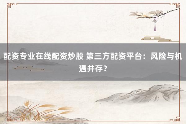配资专业在线配资炒股 第三方配资平台：风险与机遇并存？