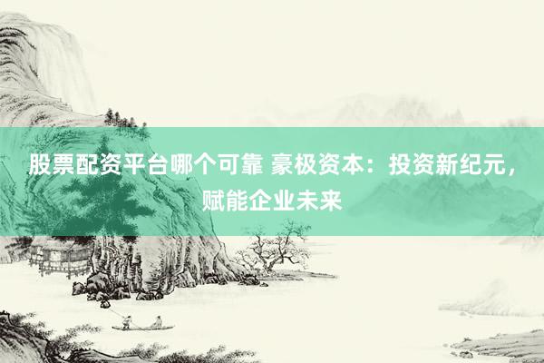 股票配资平台哪个可靠 豪极资本：投资新纪元，赋能企业未来