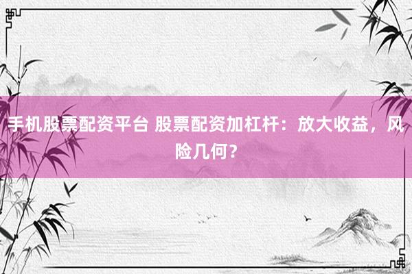 手机股票配资平台 股票配资加杠杆：放大收益，风险几何？