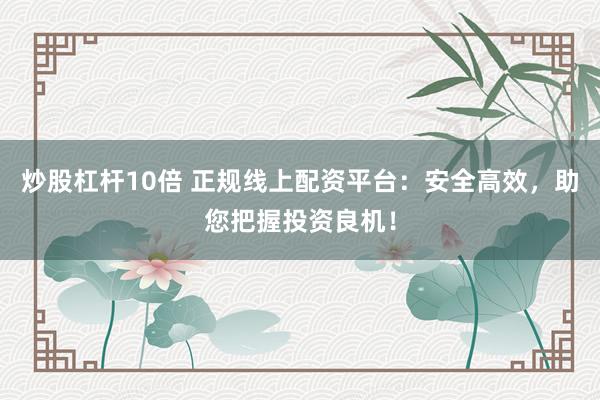 炒股杠杆10倍 正规线上配资平台：安全高效，助您把握投资良机！