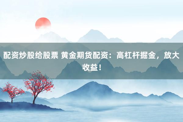 配资炒股给股票 黄金期货配资：高杠杆掘金，放大收益！