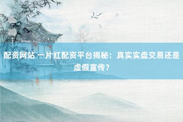 配资网站 一片红配资平台揭秘：真实实盘交易还是虚假宣传？