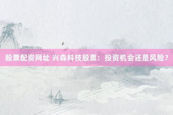 股票配资网址 兴森科技股票：投资机会还是风险？