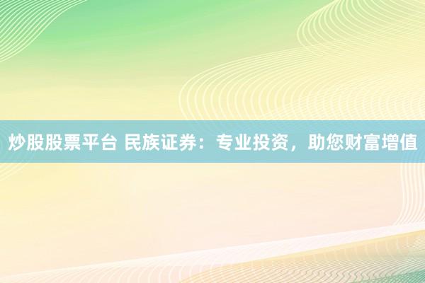 炒股股票平台 民族证券：专业投资，助您财富增值