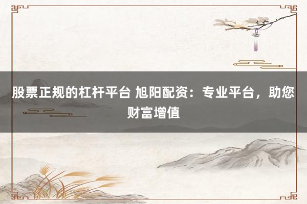 股票正规的杠杆平台 旭阳配资：专业平台，助您财富增值
