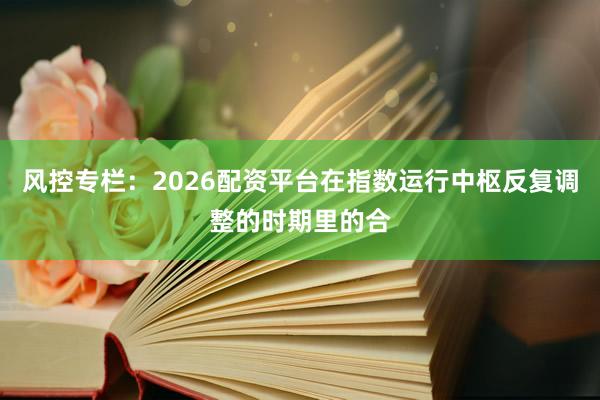 风控专栏：2026配资平台在指数运行中枢反复调整的时期里的合
