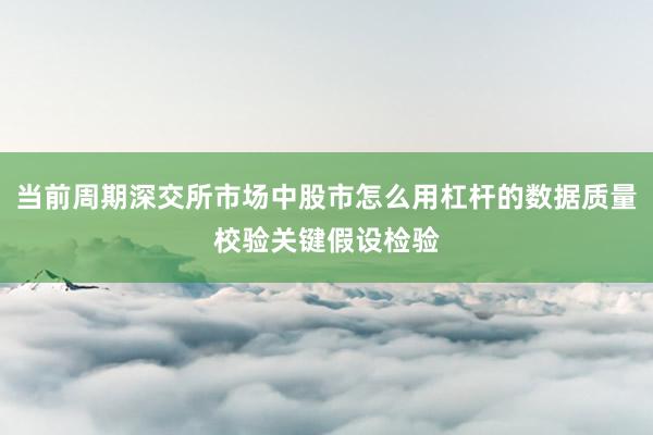 当前周期深交所市场中股市怎么用杠杆的数据质量校验关键假设检验