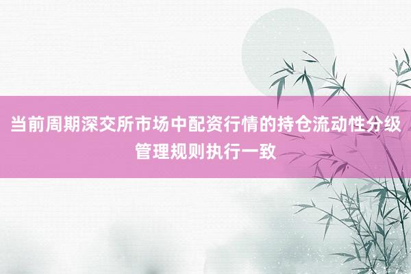 当前周期深交所市场中配资行情的持仓流动性分级管理规则执行一致
