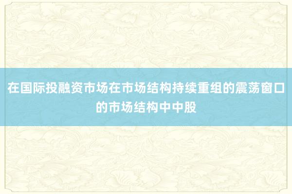 在国际投融资市场在市场结构持续重组的震荡窗口的市场结构中中股