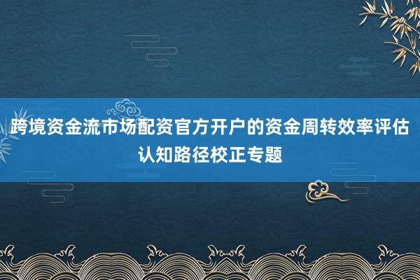 跨境资金流市场配资官方开户的资金周转效率评估认知路径校正专题