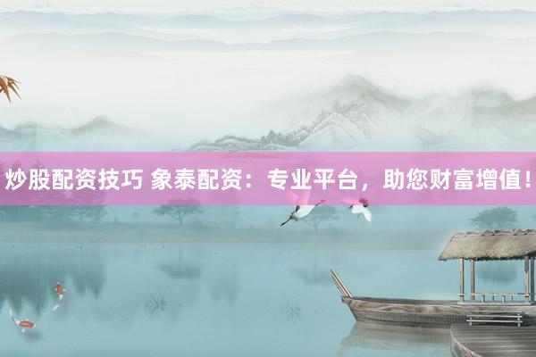 炒股配资技巧 象泰配资：专业平台，助您财富增值！