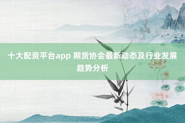 十大配资平台app 期货协会最新动态及行业发展趋势分析