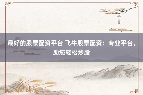 最好的股票配资平台 飞牛股票配资:专业平台,助您轻松炒股