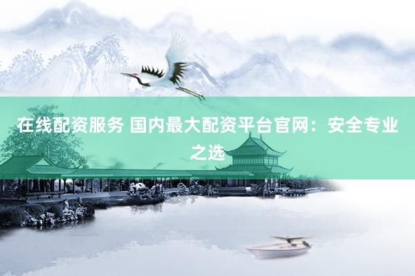 在线配资服务 国内最大配资平台官网：安全专业之选