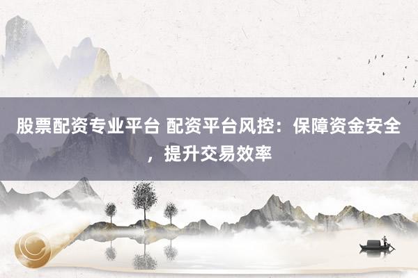 股票配资专业平台 配资平台风控：保障资金安全，提升交易效率