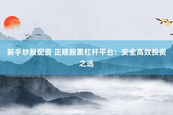 新手炒股配资 正规股票杠杆平台：安全高效投资之选